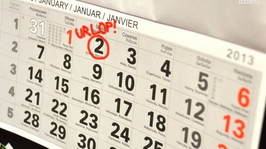 114 dni wolnych  w 2013 roku. Planujemy długie weekendy