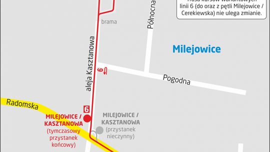 Autobusy linii 6 pojadą objazdem