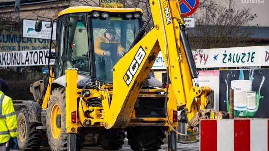 Awaria rury w śródmieściu 