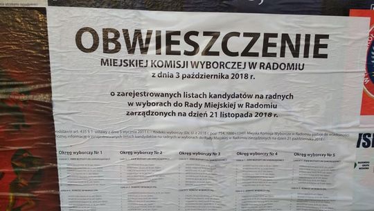 Błąd w dacie wyborów na plakatach z kandydatami na radnych