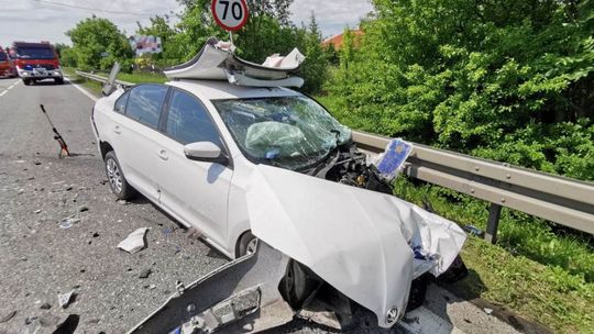Czołówka w Janówku. Radomianin w szpitalu