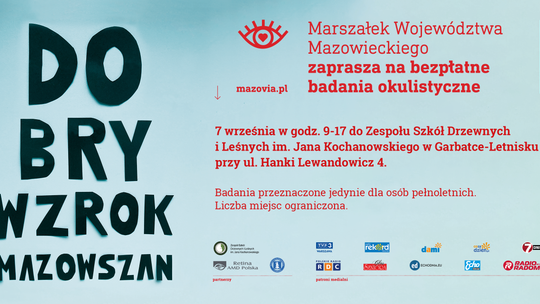 Darmowe badania okulistyczne w Garbatce-Letnisku