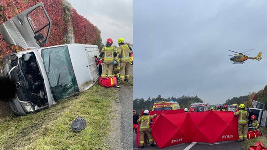 Dramatyczny wypadek na trasie S7. W akcji śmigłowiec LPR Dramatyczny wypadek na trasie S7. W akcji śmigłowiec LPR