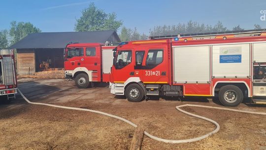 Duży pożar koło Skaryszewa