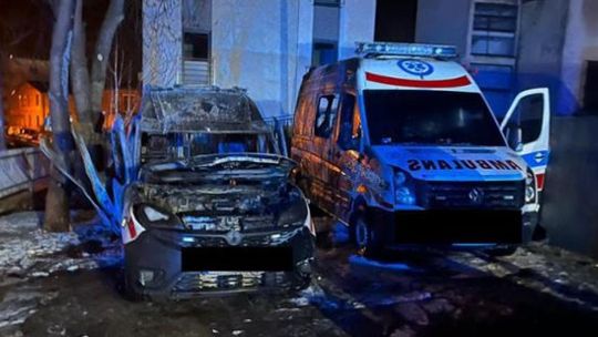 Dwie karetki spłonęły w Grójcu