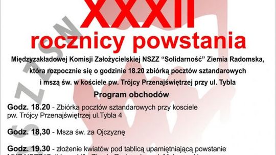 Dziś 32. rocznica radomskiej "Solidarności"