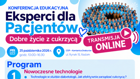 „Eksperci dla Pacjentów. Dobre życie z cukrzycą” – konferencja edukacyjna w Radomiu