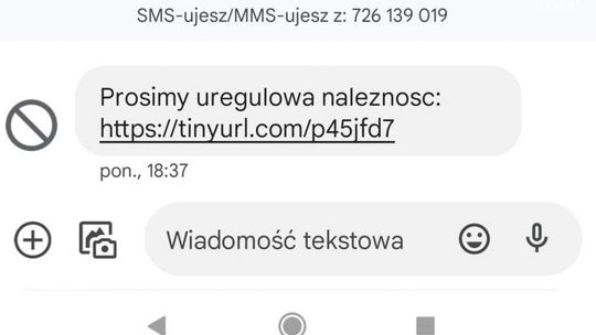 Fałszywe SMS-y. Nie klikaj w link!