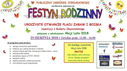 Festyn Rodzinny w Ogródku Jordanowskim w środę!