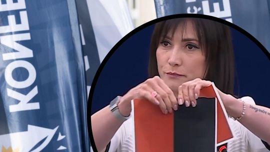 Głośno o Radomiance. Podarła banderowską flagę w Parlamencie Europejskim [WIDEO]