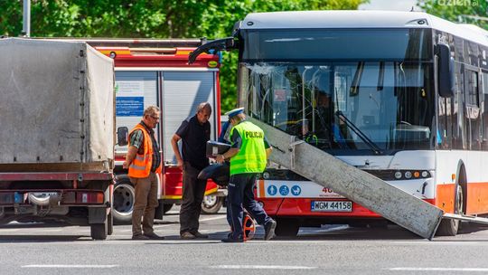 Informacje. Wypadek z udziałem autobusu przy ul. Kieleckiej Informacje. Wypadek z udziałem autobusu przy ul. Kieleckiej