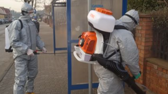 Jastrzębia. Dezynfekcja miejsc publicznych 