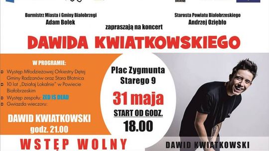 Koncert Dawida Kwiatkowskiego w Białobrzegach