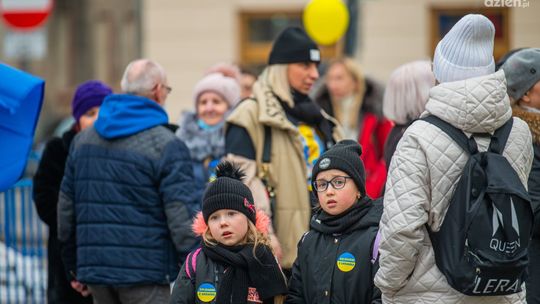Manifestacja solidarności z Ukrainą na radomskim Rynku