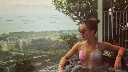 Marina i Szczęsny na wakacjach w Singapurze