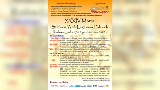 Marsz przez historię. XXXIV Marsz Szlakiem Walk Legionów Polskich Radom–Laski już w październiku