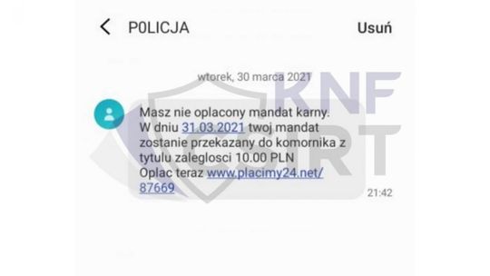 "Masz nieopłacony mandat". To oszustwo 