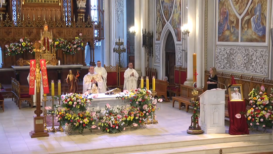 Modlitwa „Regina Caeli” w radomskiej katedrze – hołd dla zmarłego papieża Franciszka [wideo]