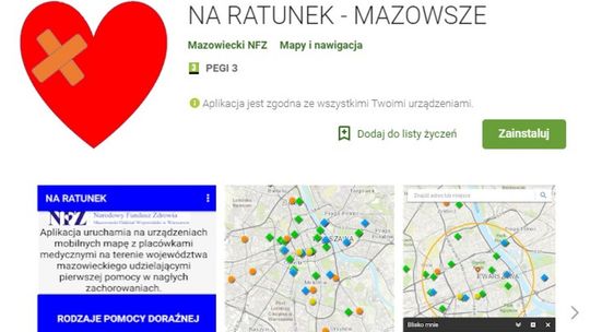 "Na ratunek". Nowa aplikacja NFZ Mazowsze