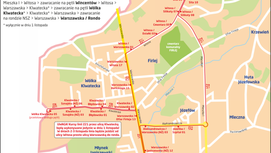 Na Wincentów dojedziesz linią Z21