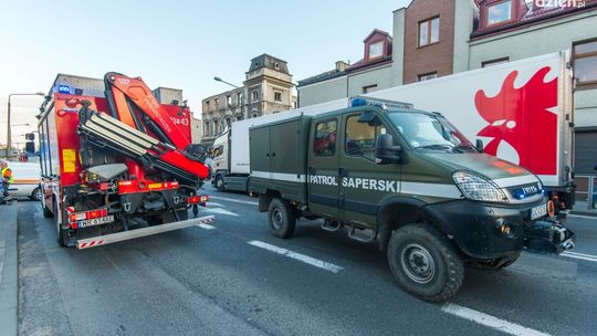 Niewybuch w kamienicy przy ul. Słowackiego.