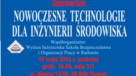 „Nowoczesne technologie dla inżynierii środowiska”