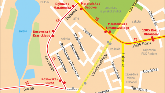 Od soboty "13" pojedzie inną trasą