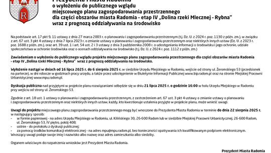 OGŁOSZENIE Prezydenta Miasta Radomia