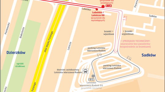 Otwarcie lotniska. 27 kwietnia skrócone trasy linii 5 i 14 