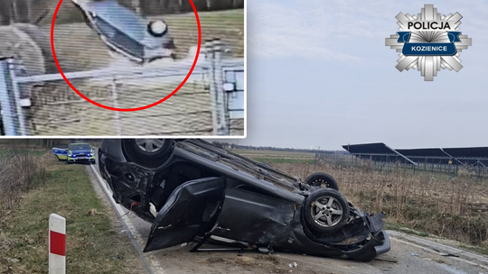 Pijana kierująca dachowała z dzieckiem w aucie. Miała blisko trzy promile