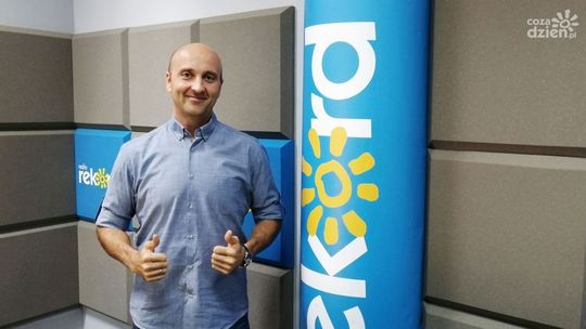 Piotr Zaniat, prezes RLTL Optima Radom w studiu lokalnym Radia Rekord