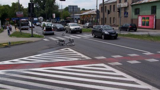 Potrącenie rowerzysty na Limanowskiego
