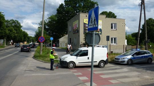 Potrącenie rowerzysty na Okulickiego 