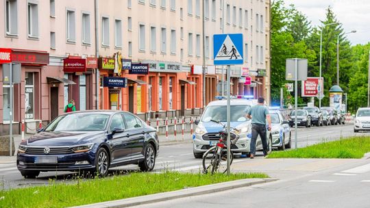 Potrącenie rowerzysty w centrum miasta