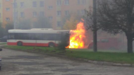 Pożar autobusu na Zamłyniu