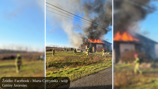 Pożar domu w Ignacowie. Ewakuowano mieszkańców i zwierzęta