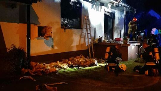 Pożar domu w Rajcu Szlacheckim