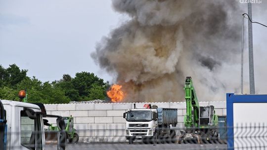 Pożar na wysypisku śmieci przy ulicy Witosa