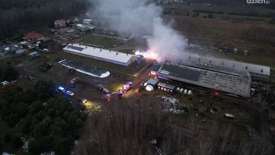 Pożar obór w Kolonii Kuźni. Wewnątrz 160 krów 