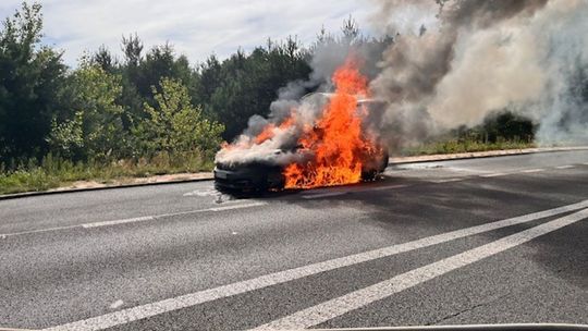 Pożar samochodu koło Zwolenia