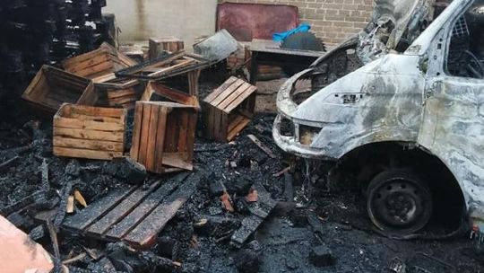 Pożar samochodu w Stamirowicach 