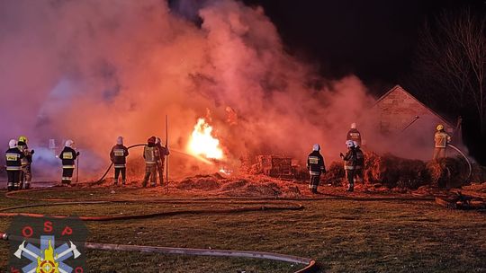 Pożar stodoły w Jedlni