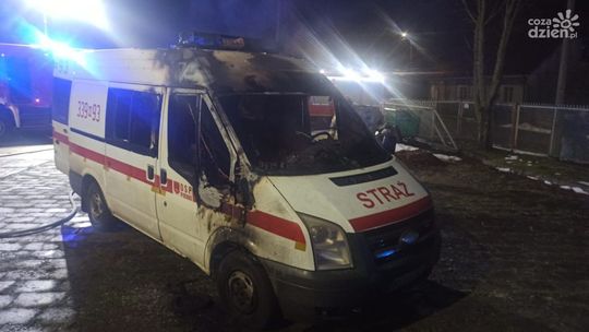 Pożar strażackiego mikrobusa 