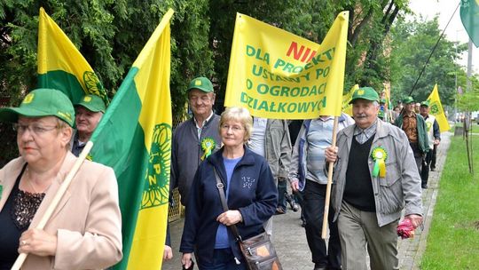 Protest radomskich działkowców pod siedzibą PO