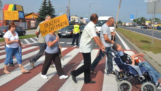 Protestujący blokowali ulicę Warszawską