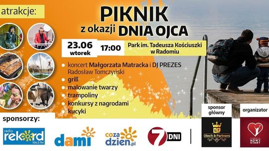 Radom uczci Dzień Ojca. Rodzinny piknik z koncertami i atrakcjami w Parku Kościuszki
