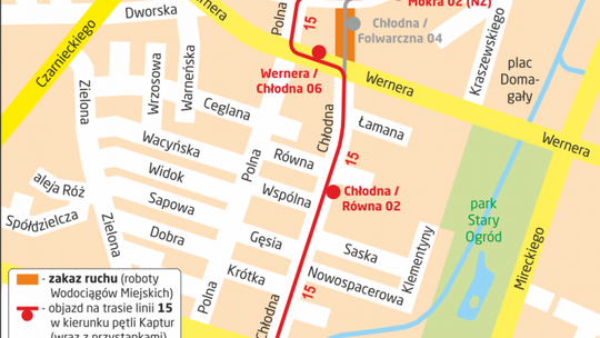 Roboty na ul. Chłodnej. Będą utrudnienia i objazdy