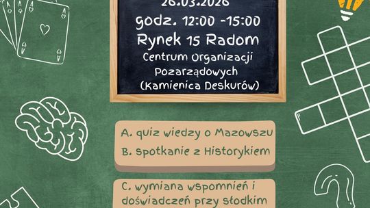 Seniorzy sprawdzą swoją wiedzę o Mazowszu. Przed nami spotkanie historyczno-quizowe