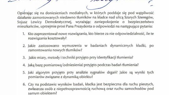 SLD pyta o kładkę SLD pyta o kładkę