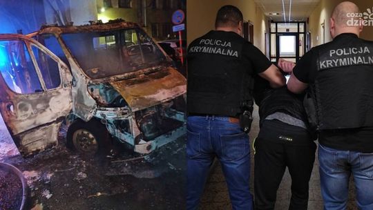 Sprawca podpalenia radiowozu aresztowany. Odpowie też za znęcanie się nad rodziną